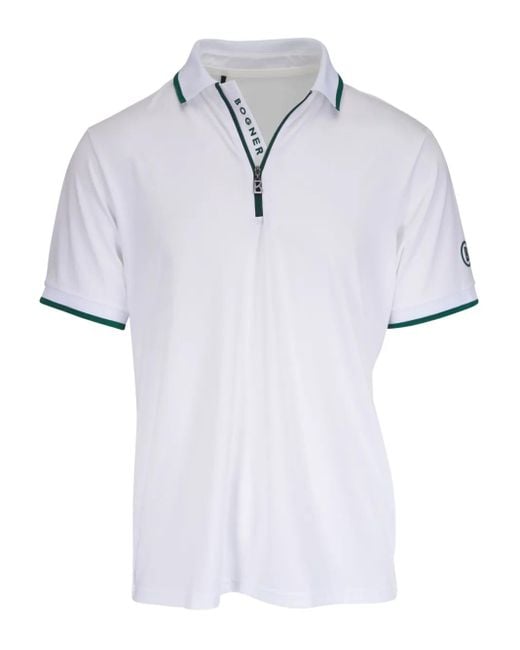 Bogner White Half-Zip Polo Shirt for men