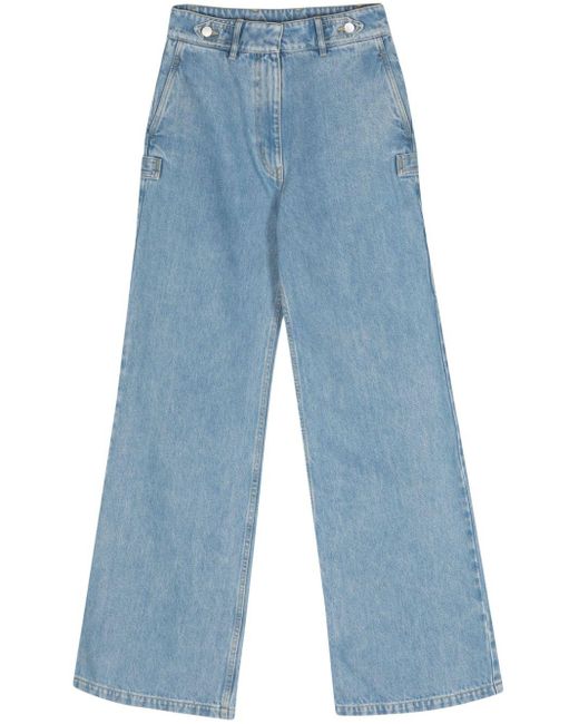 Christian Wijnants Blue Penda Mid-rise Wide-leg Jeans