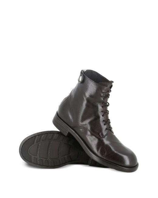 Officine Creative Brown Lace-Up Combat Boots