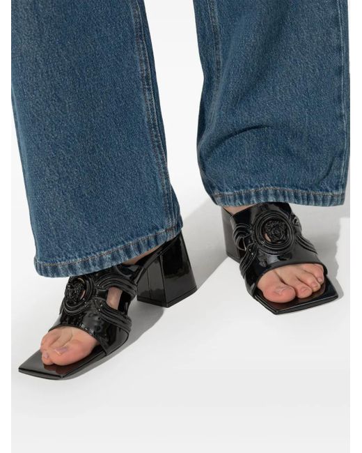 Versace Black Medusa '95 Patent Sandals