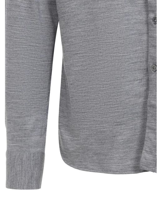 Canali Langärmeliges Hemd in Gray für Herren