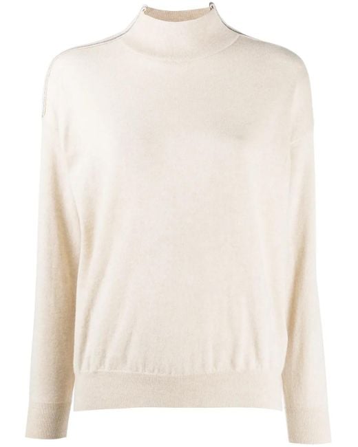 Brunello Cucinelli Multicolor Brass-Embellished Cashmere Jumper
