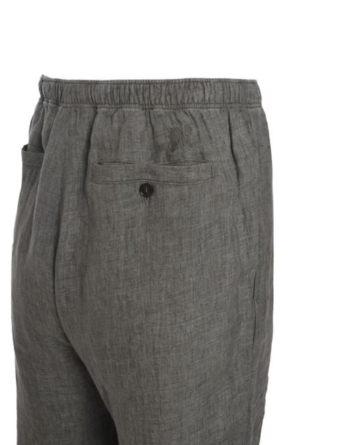 Palm Angels Gray Drawstring-Waist Trousers for men