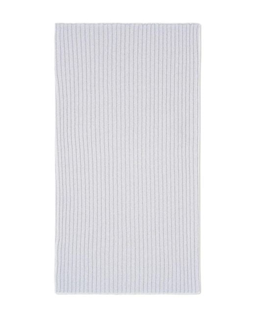 Eric Bompard White Ribbed Cashmere Snood
