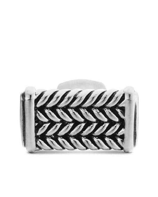 David Yurman White Sterling Chevron Cufflinks (22.3Mm) for men