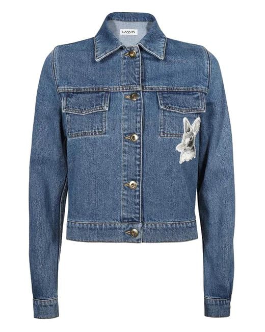 Chaqueta Vaquera Con Parche De Conejo Lanvin de color Blue