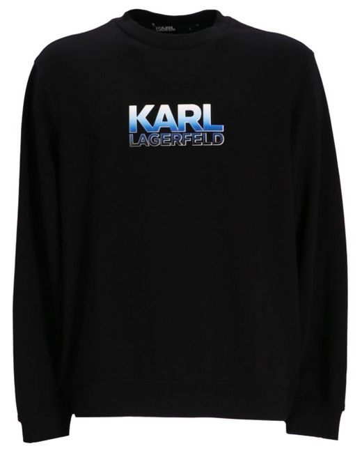 Sweat en coton à logo imprimé Karl Lagerfeld pour homme en coloris Black