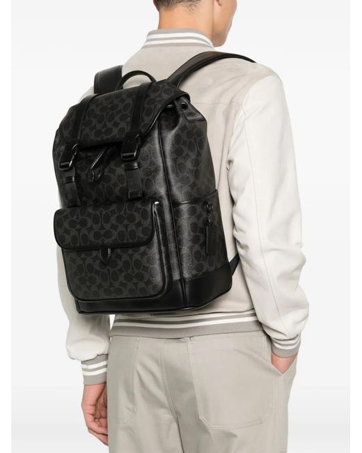 COACH Logo Backpack in Black for Men | Lyst
