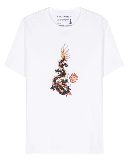 Maharishi Original Dragon T-Shirt in White für Herren