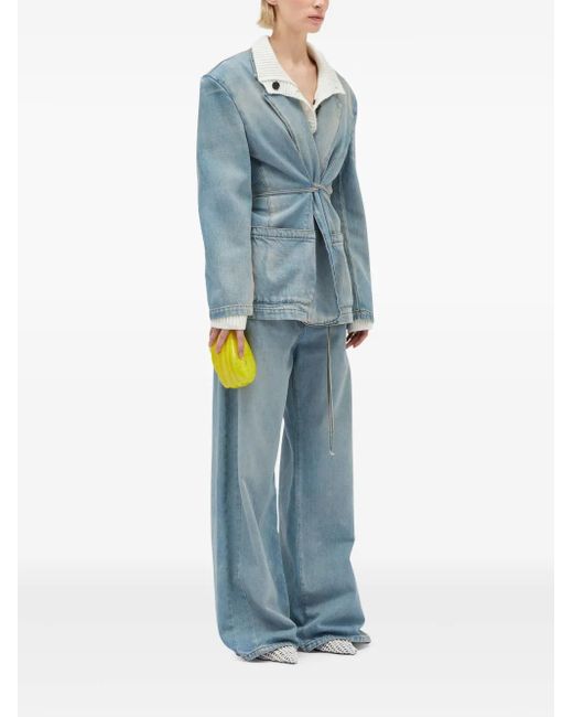 MSGM Blue Cotton Straight Jeans