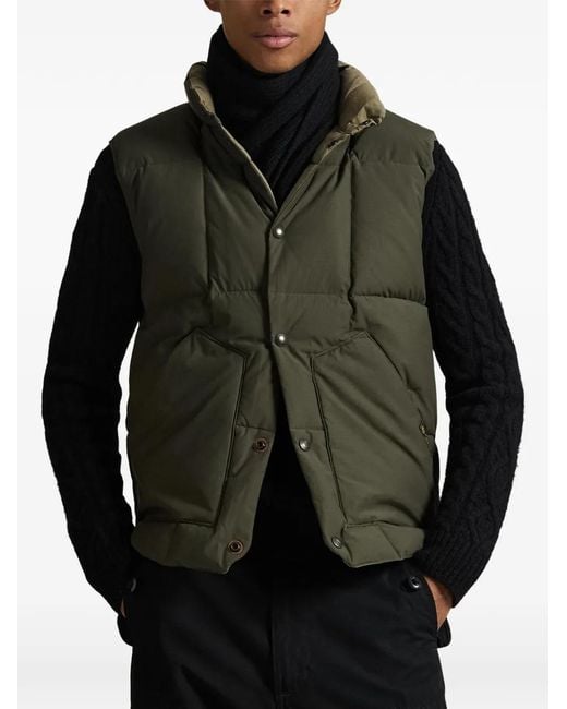 Polo Ralph Lauren Green Button-Up Gilet for men