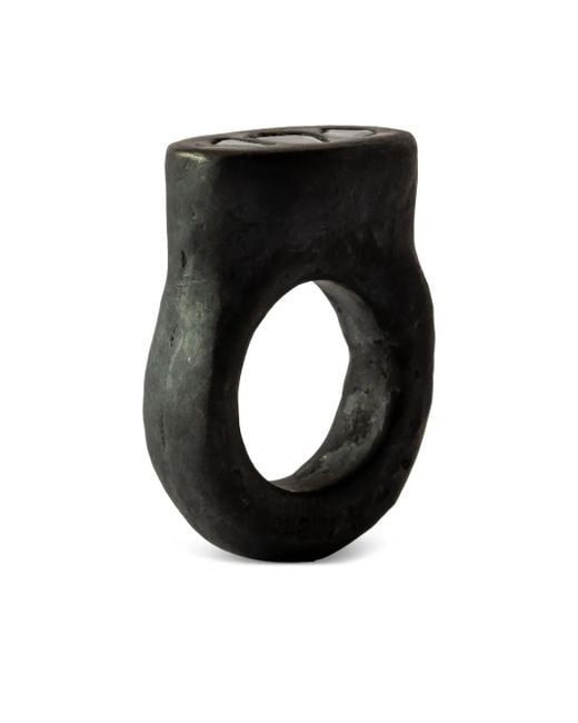 Parts Of 4 Black Roman Diamond-Embellished Ring
