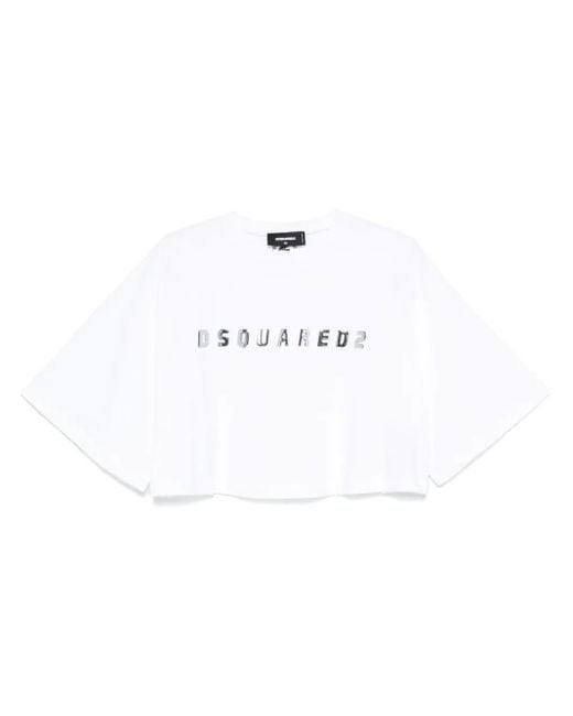 DSquared² White Cropped T-Shirt