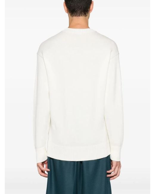 Eraldo White Wool Sweater for men