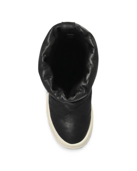Rick Owens Black Mega Bumper Lunar Leather Ankle Boots