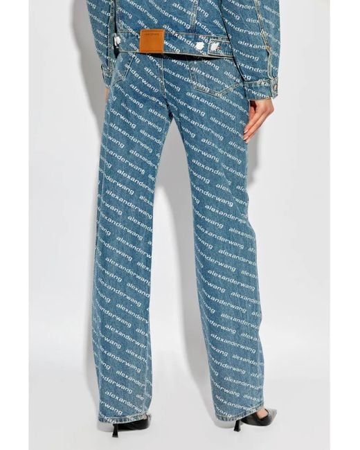 Alexander Wang Blue Jeans With Shimmering Sequins