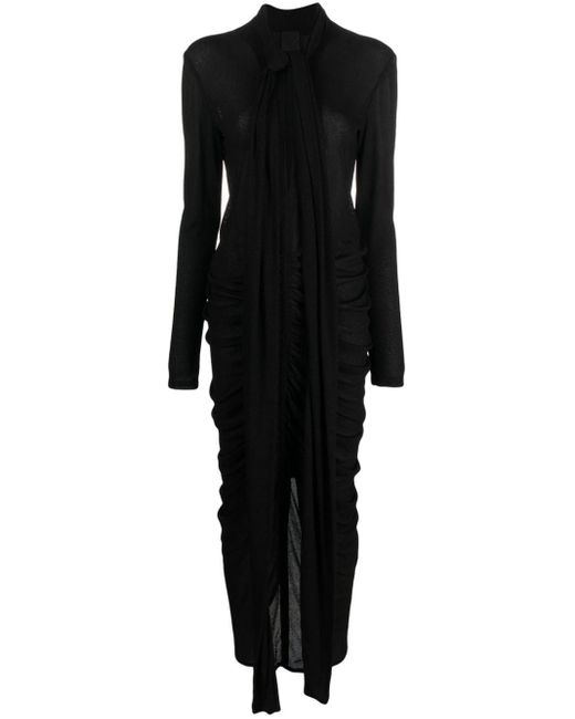 Givenchy Black Draped Long Dress