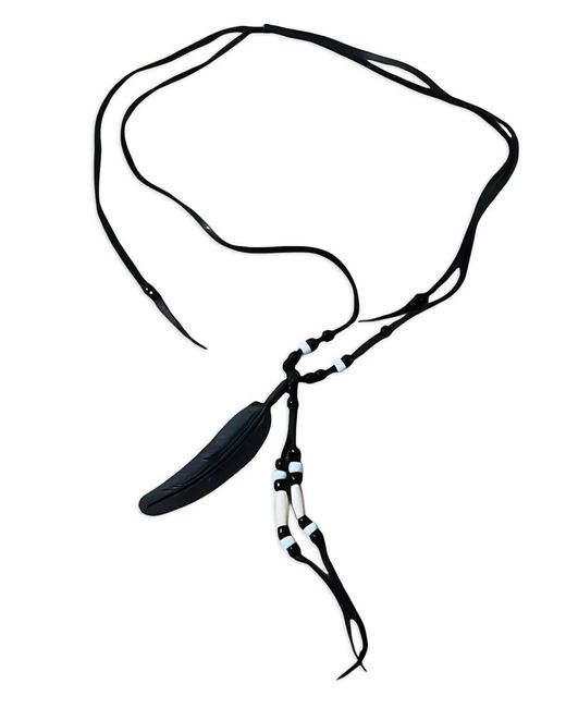 TAKAHIROMIYASHITA The Soloist Black Feather Beaded Necklace