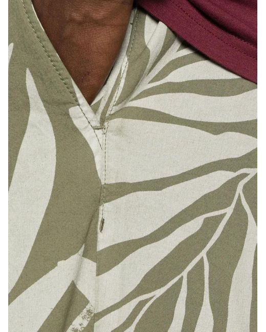 Marc O' Polo Green Leaf-Print Shorts for men