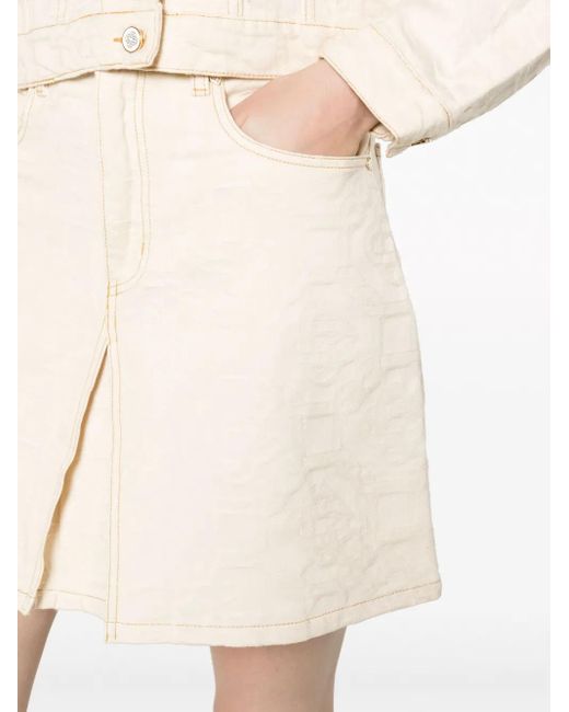 Gonna Denim Con Monogramma Jacquard di Casablanca in Natural