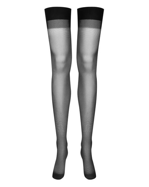 Maison Close Black Knee-Length Sheer Stockings