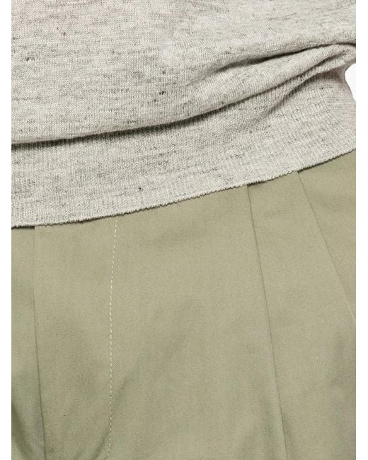 Amaranto Green Pleated-Front Trousers for men