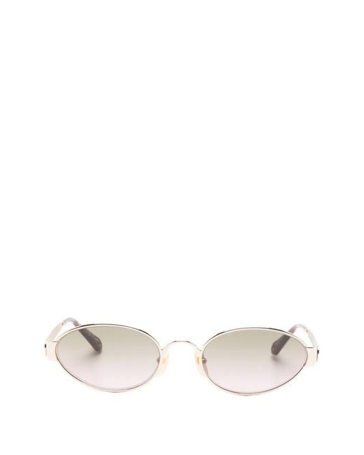 Chloé Natural Oval-Frame Sunglasses