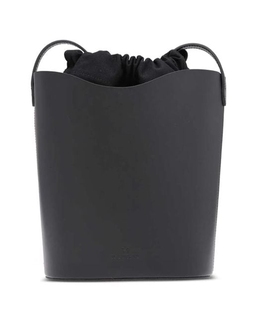 Il Bisonte Black Drawstring Bucket Bag
