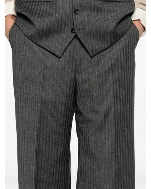 Reveres 1949 Gray Pantalon Droit À Fines Rayures for men