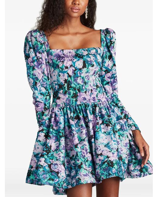 Tadashi Shoji Blue Harlym Floral Mini Dress