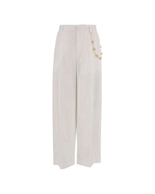 DARKPARK White Danielle Chain-Detail Palazzo Pants