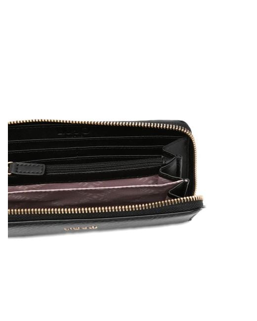 Liu Jo Black Logo-Lettering Wallet
