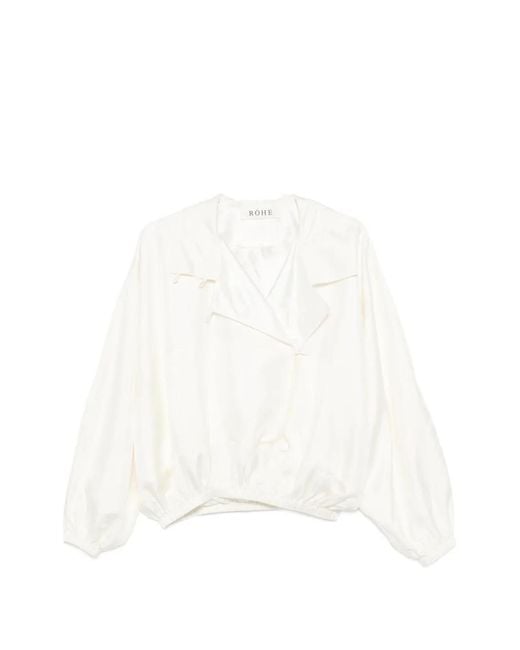 Rohe White Silk Blouson Jacket