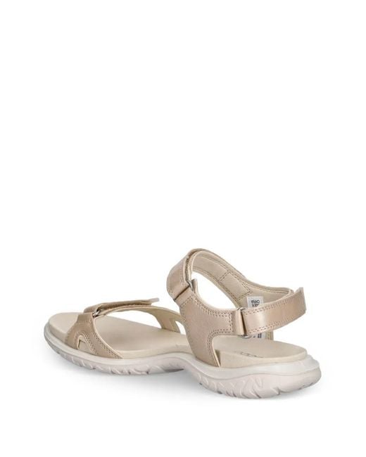 Ecco White Sandales Offroad Roam En Cuir À Attache Scratch