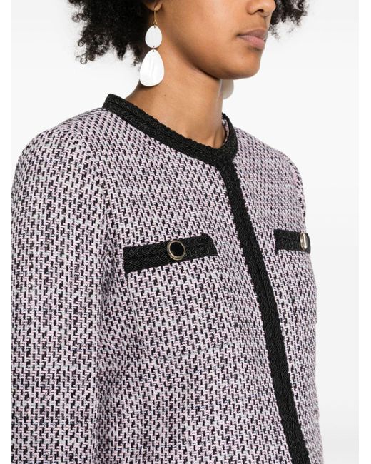 Liu Jo Pink Metallic-threading Tweed Jacket