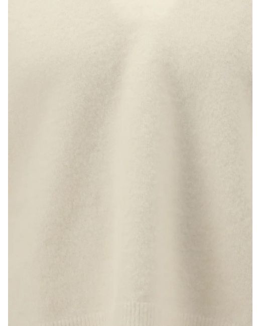 Rick Owens White "Tommy V Neck Sweater for men