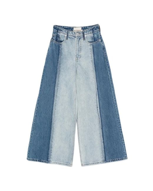 ALÉMAIS Blue Jacones Panelled Jeans