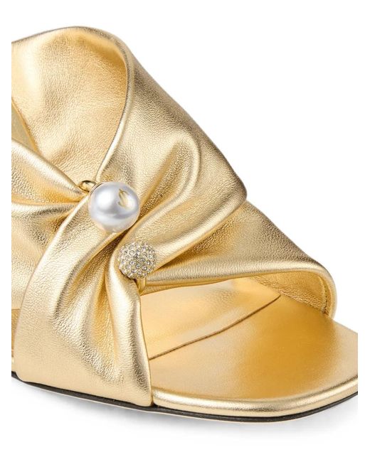 Jimmy Choo Rafi 85-Metallic Nappa-Leather Sandals