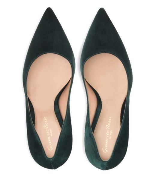 Gianvito Rossi Green 105 Leather Pumps