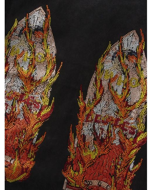 Who Decides War Black Embellished-Graphic T-Shirt