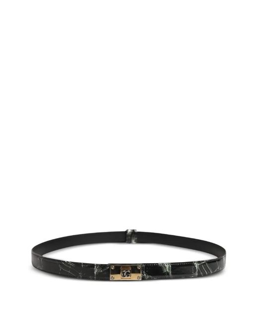Dolce & Gabbana Black Marble-Print Dg Logo Belt for men