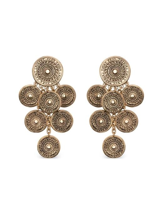 Saint Laurent Natural Medallion Drop Earrings