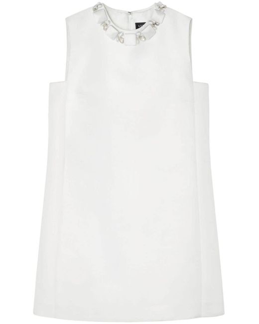 Robe courte à ornements de perles Versace en coloris White