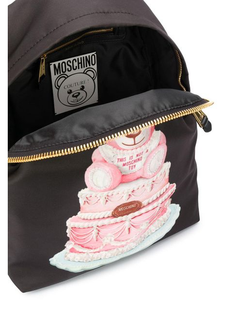 Sac A Dos Cake Teddy Bear Synthetique Moschino En Coloris Noir Lyst