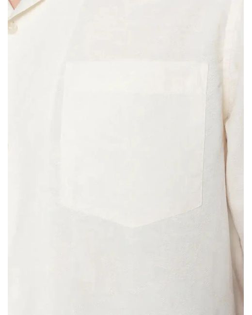 Naked & Famous White Aloha Jacquard Shirt for men