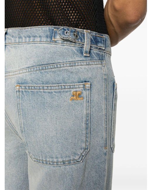 Courreges Gerade Jeans mit Logo-Stickerei in Blue für Herren