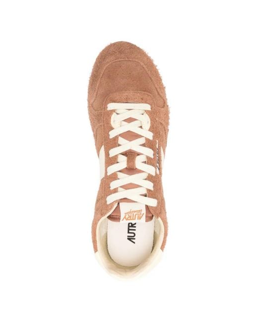 Autry Pink Ruthenium Leather Sneakers for men