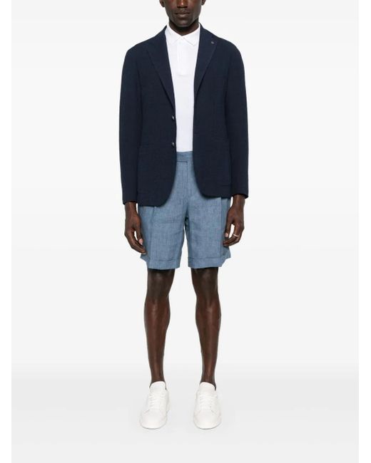 Tagliatore Blue Textured Blazer for men