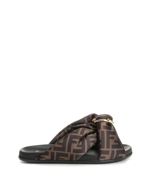 Fendi Brown Flat Slide