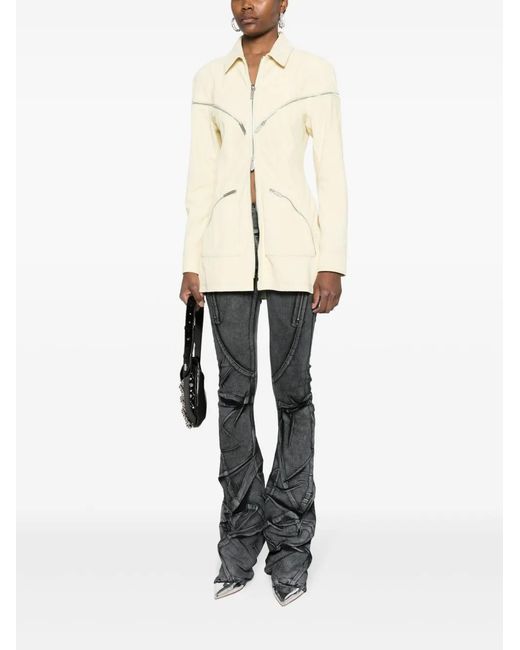 Gcds Natural All-Around-Zip Suede Jacket